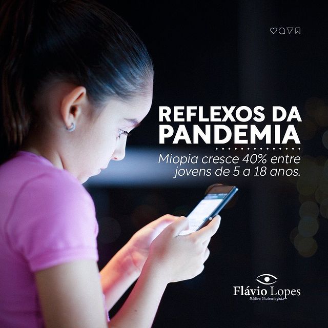 Seu filho tem o hábito de ver televisão ou mexer no celular bem próximo ao rosto.