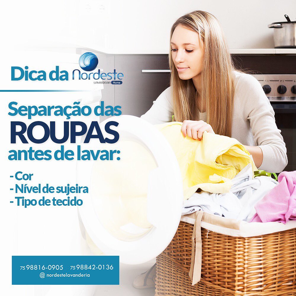 Separação das  roupas  antes de lavar!
