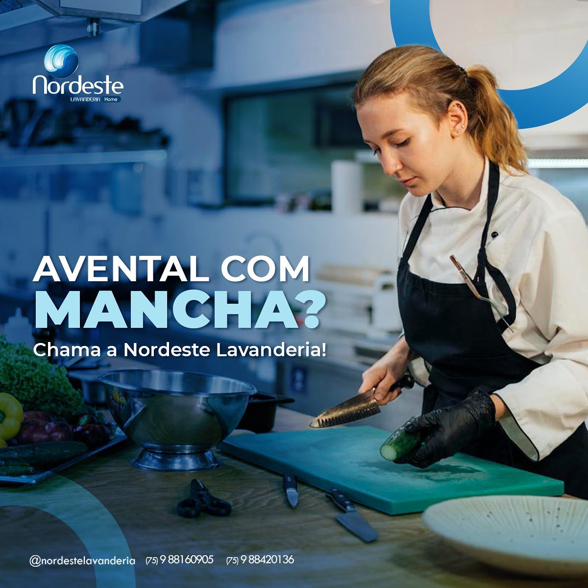 Não se pode trabalhar com o avental sujo!