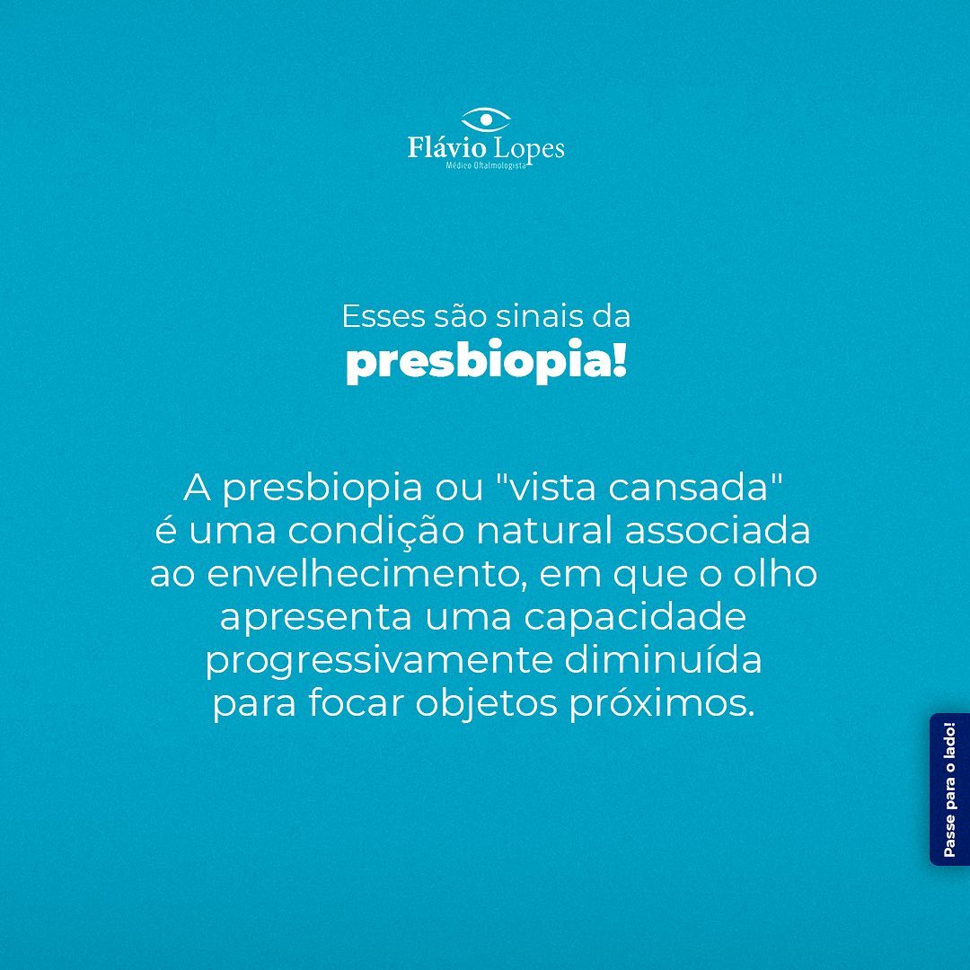 Já tinha ouvido falar em PRESBIOPIA?