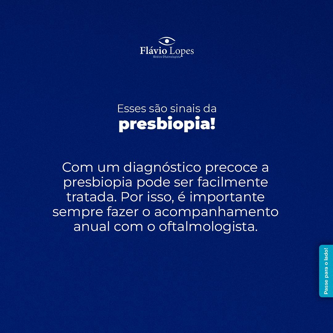 Já tinha ouvido falar em PRESBIOPIA?