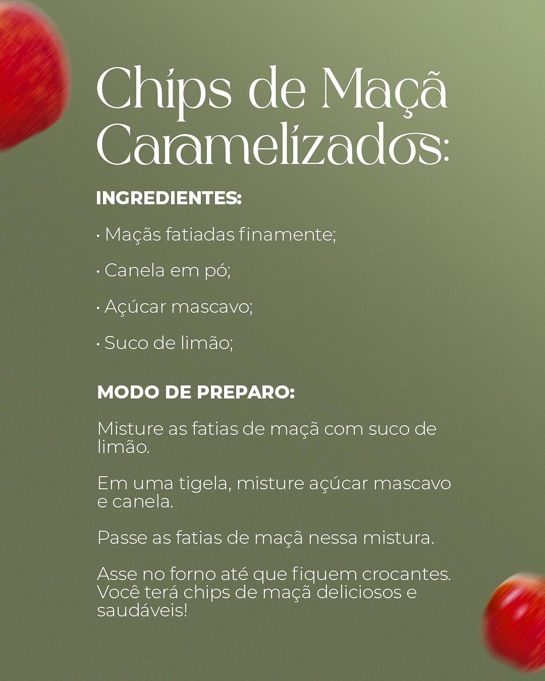 Receitinhas práticas para fazer com Maçã